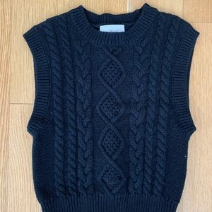 Aritzia Wilfred Alps Sweater Vest, Black, XS